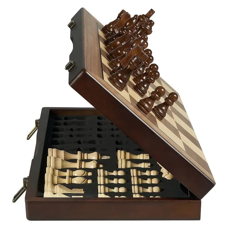 Magnetic Travel Chess - Magnetyczny drewniany zestaw szachów 39,3 cm/15,47