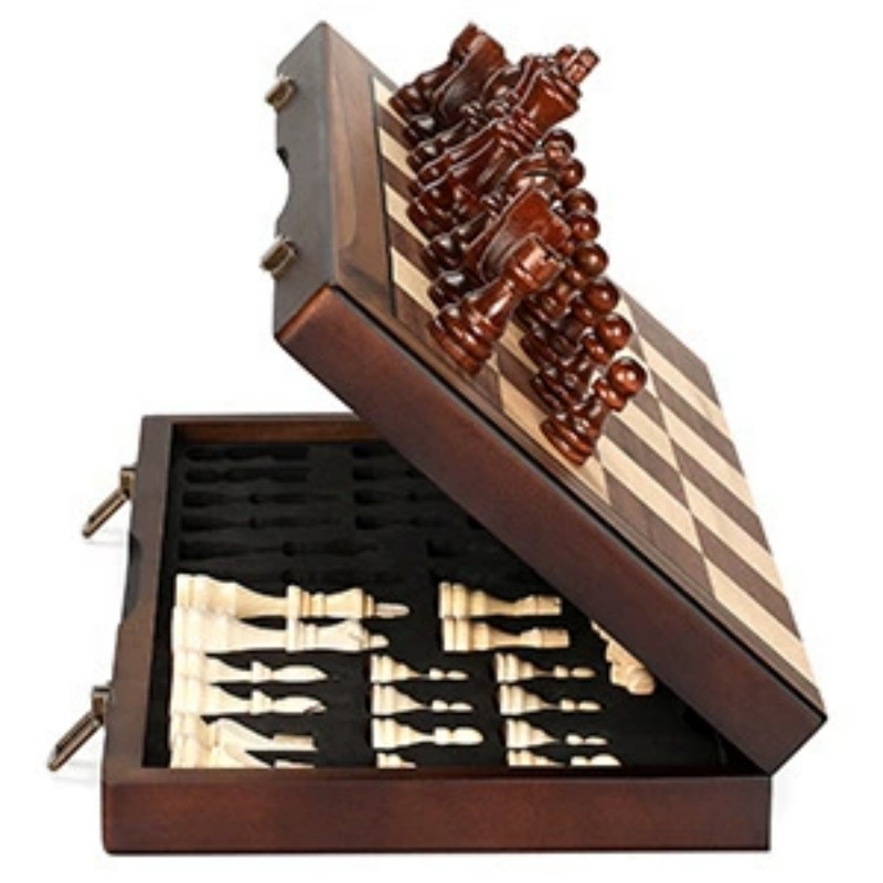 Magnetic Travel Chess - Drewniany Magnetyczny Zestaw Szachowy dla Dorosłych