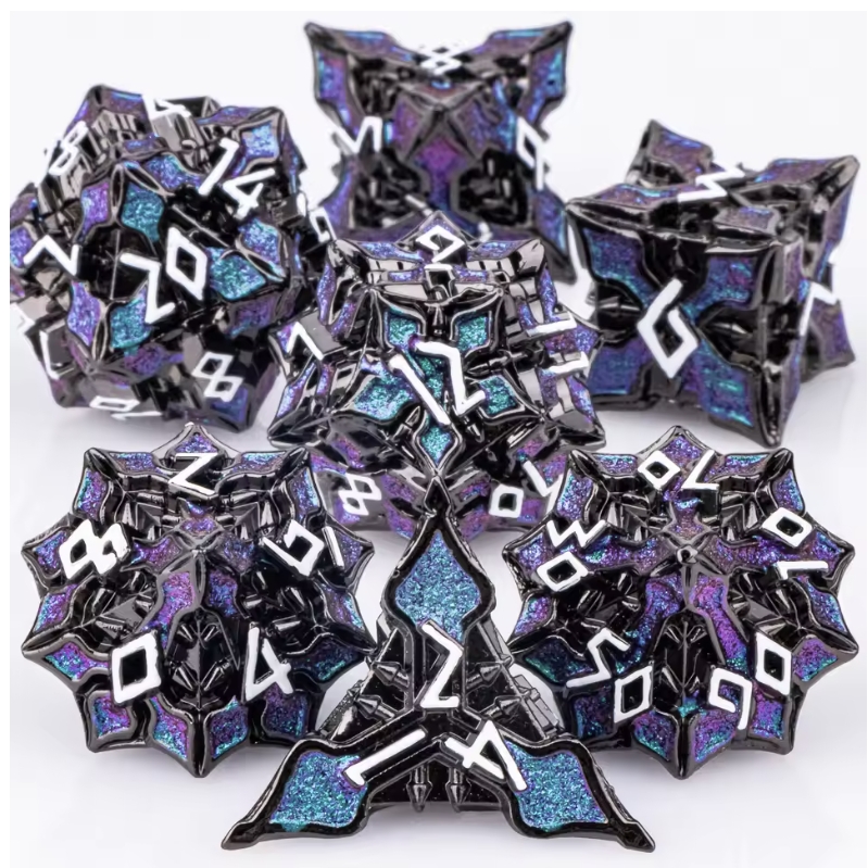 Board Game Dungeons And Dragons - 7-częściowy metalowy zestaw kości do DND,