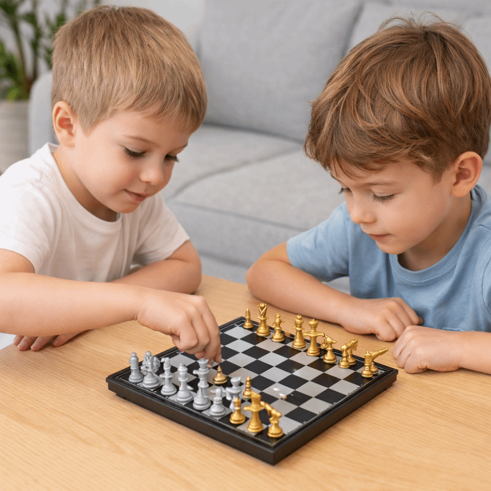Złoto-srebrny mini zestaw do s – Magnetic Travel Chess recenzja i cena